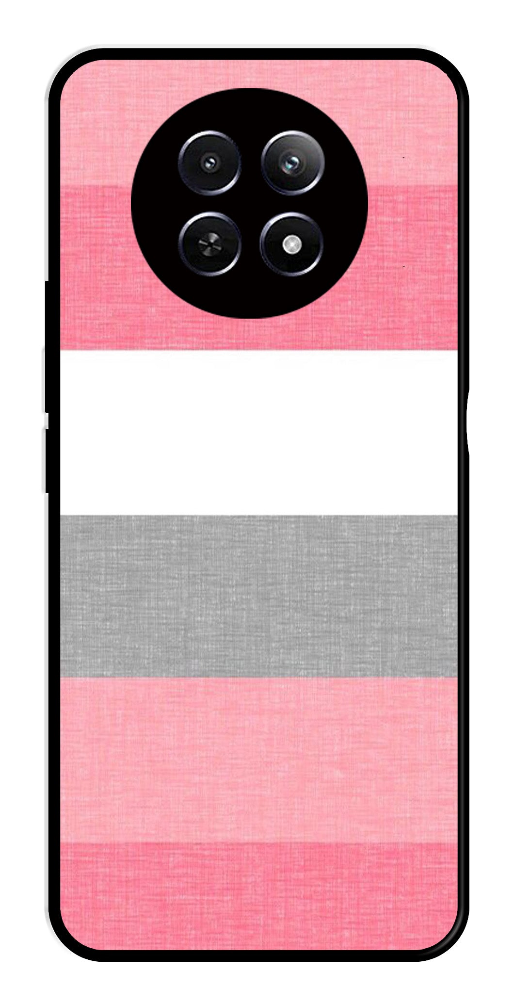 Pink Pattern Metal Mobile Case for Realme 12X 5G   (Design No -23)