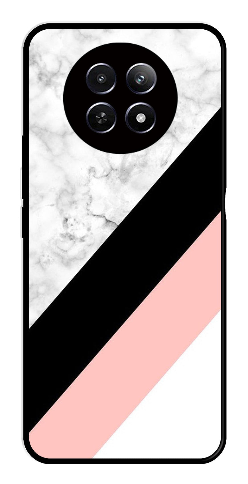 Marble Design Metal Mobile Case for Realme 12X 5G   (Design No -24)