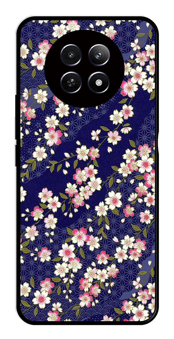Flower Design Metal Mobile Case for Realme 12 5G   (Design No -25)