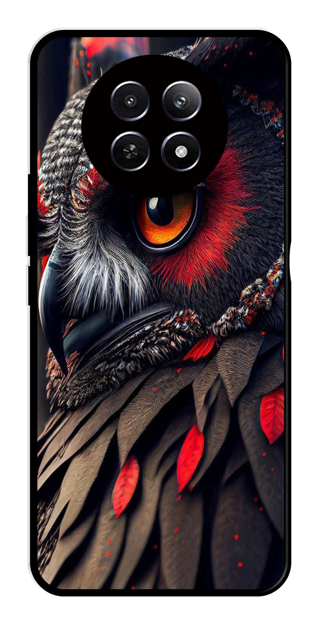 Owl Design Metal Mobile Case for Realme 12X 5G   (Design No -26)