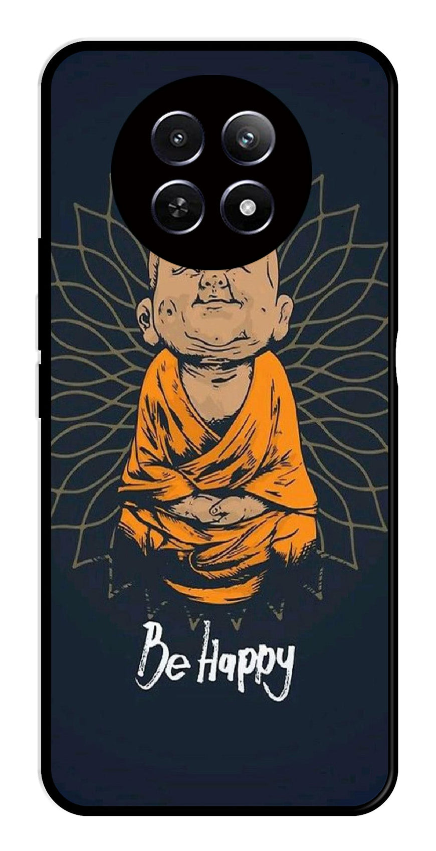 Be Happy Metal Mobile Case for Realme 12 5G   (Design No -27)