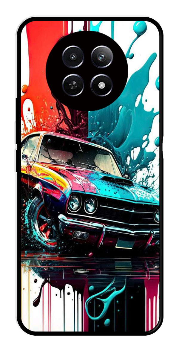 Vintage Car Metal Mobile Case for Realme 12X 5G   (Design No -29)