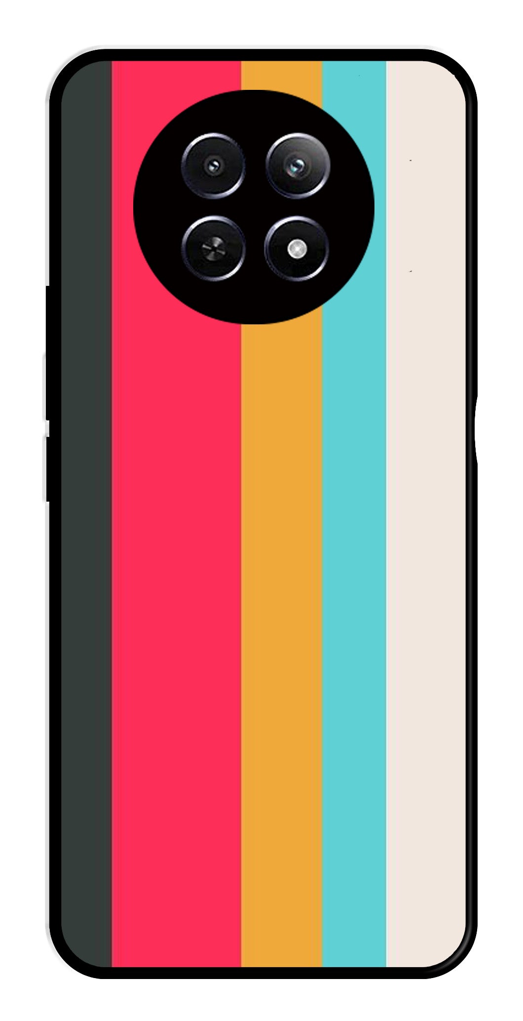 Muted Rainbow Metal Mobile Case for Realme 12X 5G   (Design No -31)
