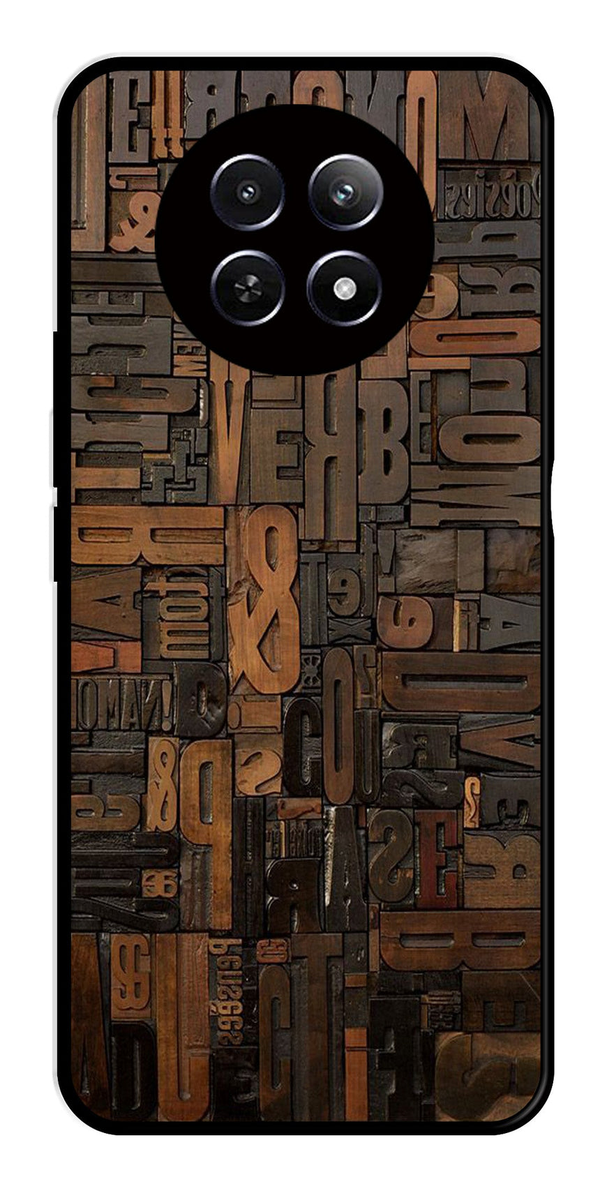 Alphabets Metal Mobile Case for Realme 12 5G   (Design No -32)