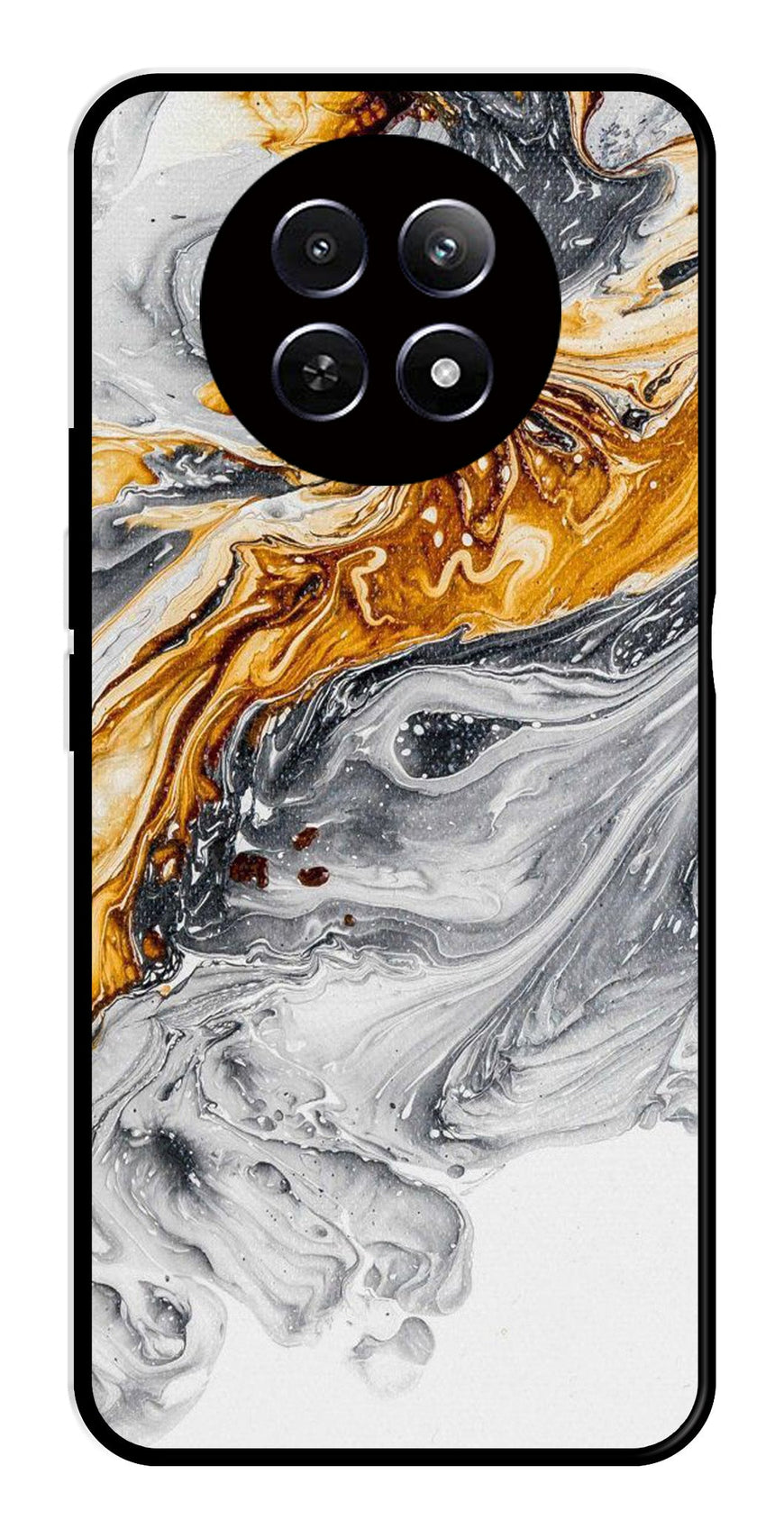 Marble Pattern Metal Mobile Case for Realme 12X 5G   (Design No -36)