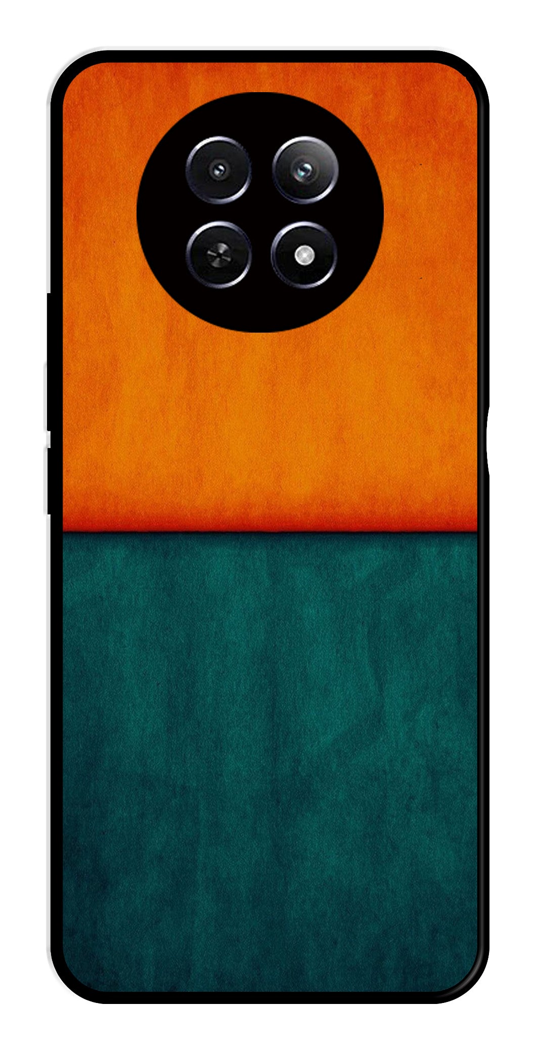 Orange Green Pattern Metal Mobile Case for Realme 12X 5G   (Design No -45)