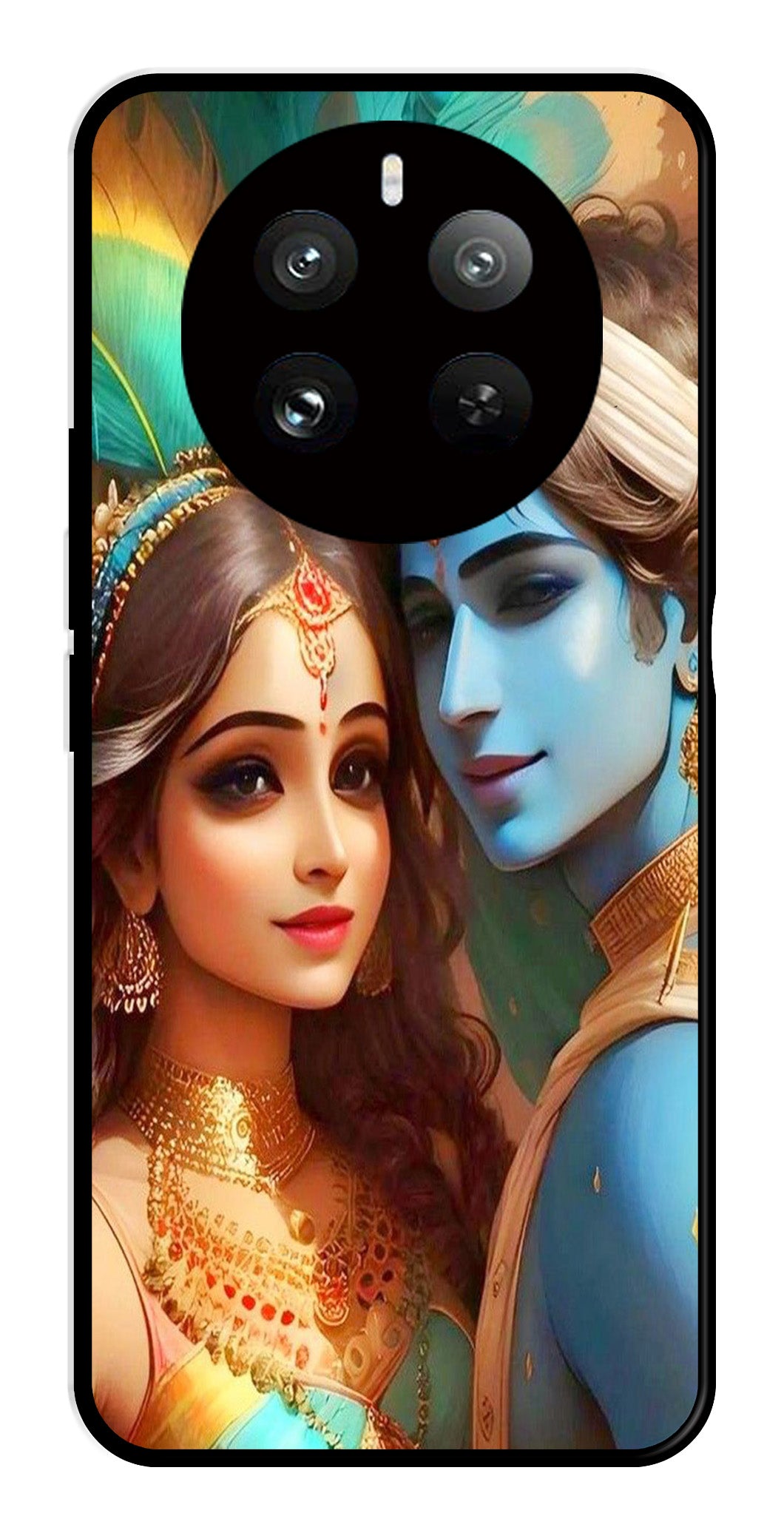 Lord Radha Krishna Metal Mobile Case for Realme P1 Pro 5G   (Design No -01)