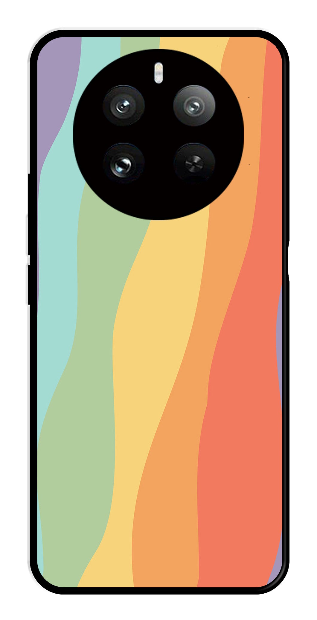 Muted Rainbow Metal Mobile Case for Realme 12 Pro Plus 5G   (Design No -02)