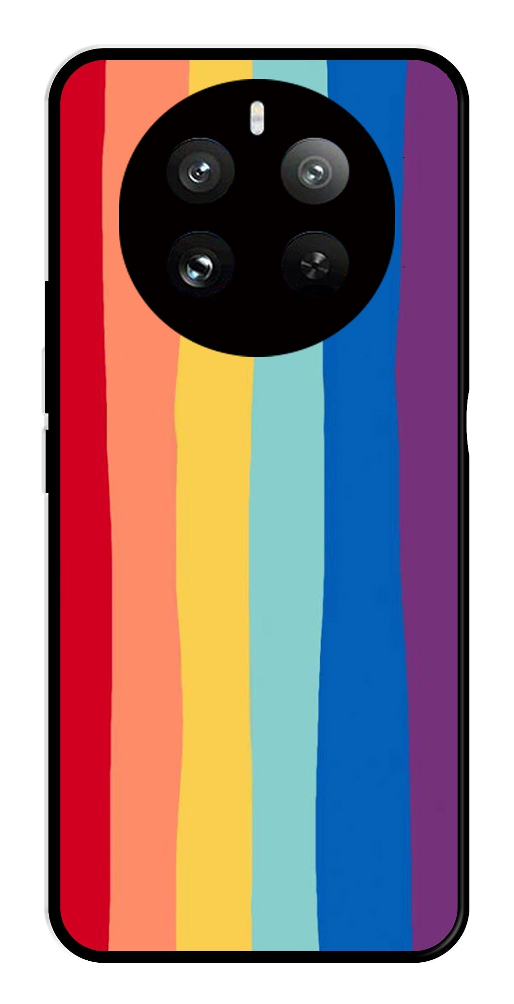 Rainbow MultiColor Metal Mobile Case for Realme Narzo 70 Pro 5G   (Design No -03)
