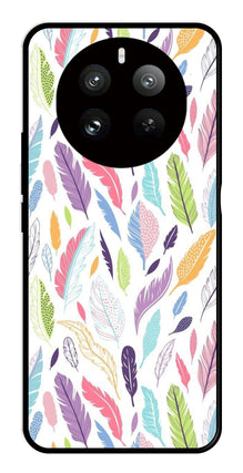 Colorful Feathers Metal Mobile Case for Realme 12 Pro Plus 5G