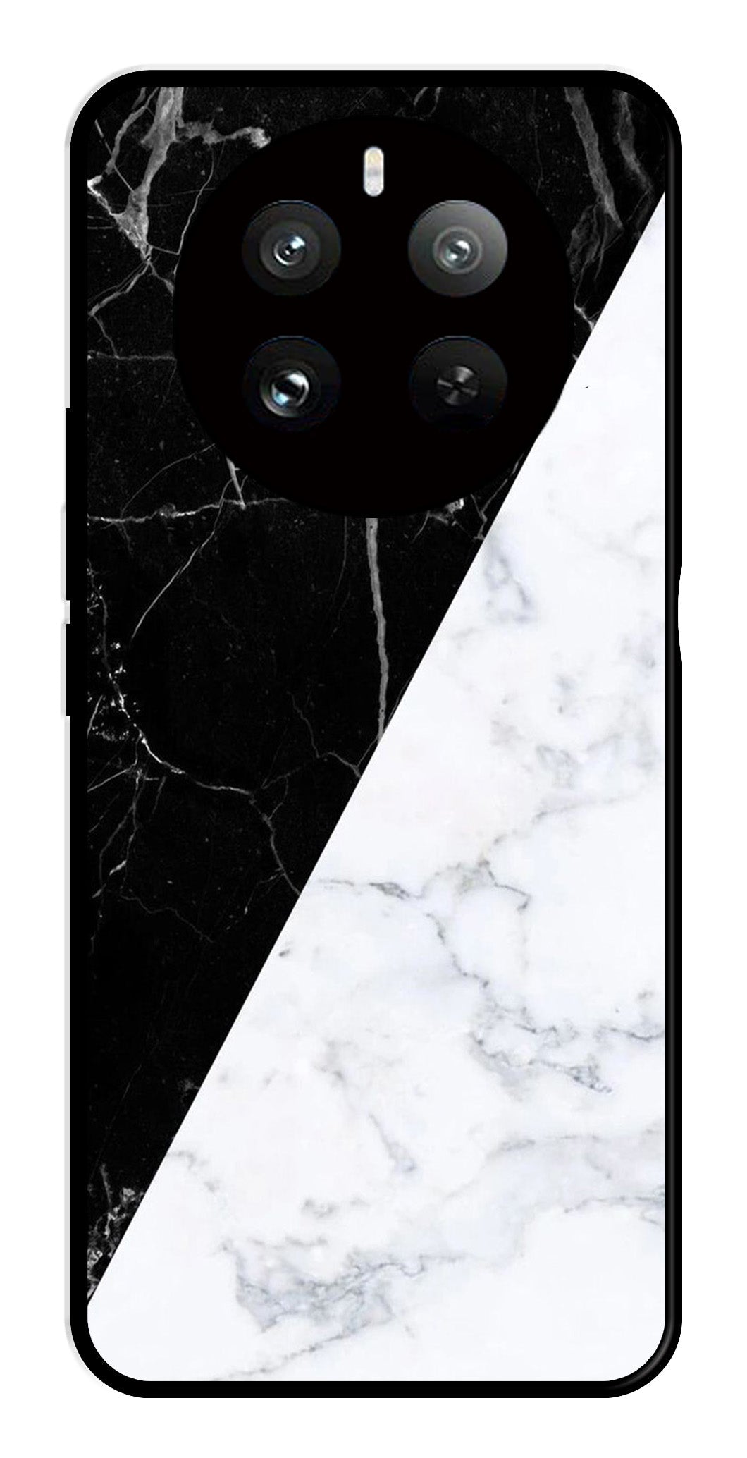 Black White Marble Design Metal Mobile Case for Realme 12 Pro   (Design No -09)