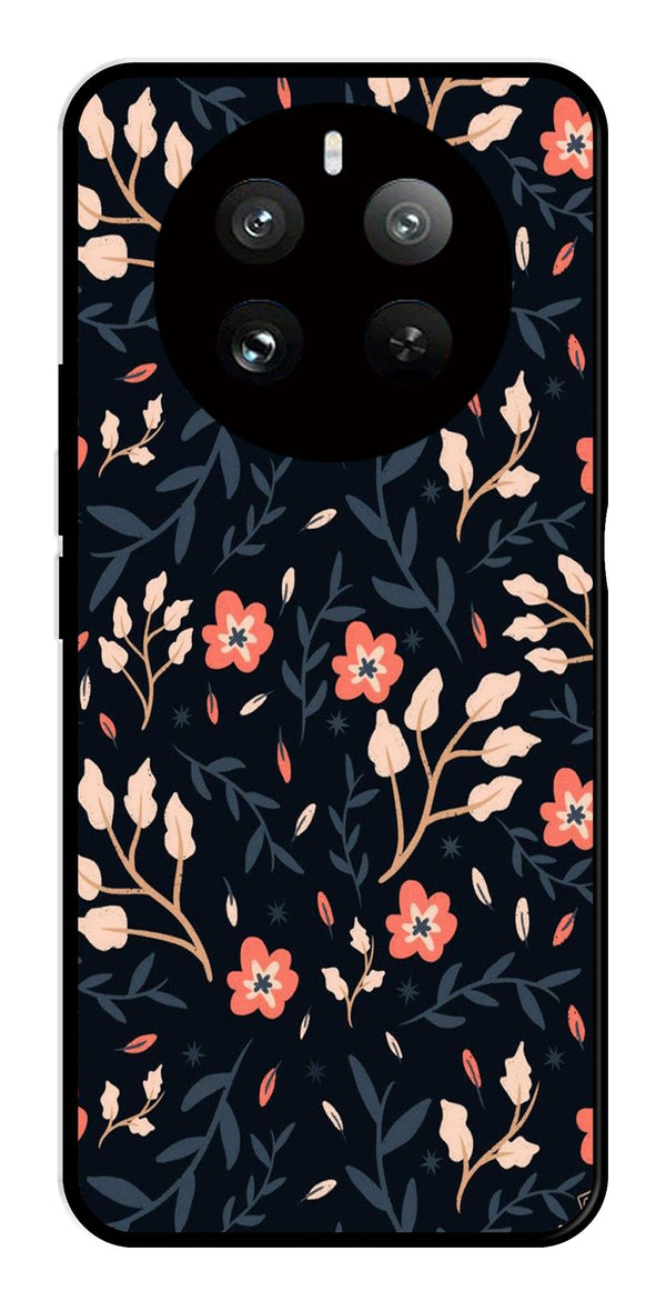 Floral Pattern Metal Mobile Case for Realme 12 Pro   (Design No -10)