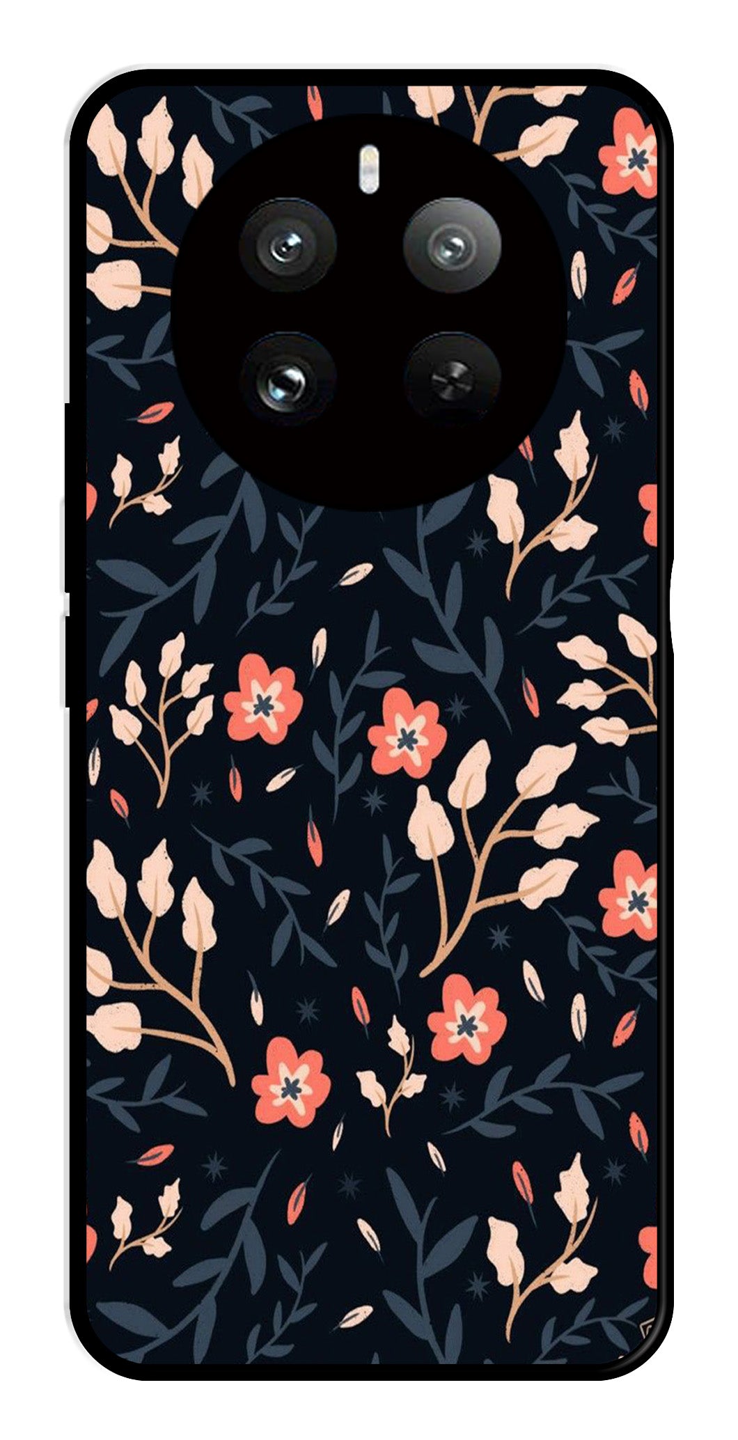 Floral Pattern Metal Mobile Case for Realme 12 Pro Plus 5G   (Design No -10)