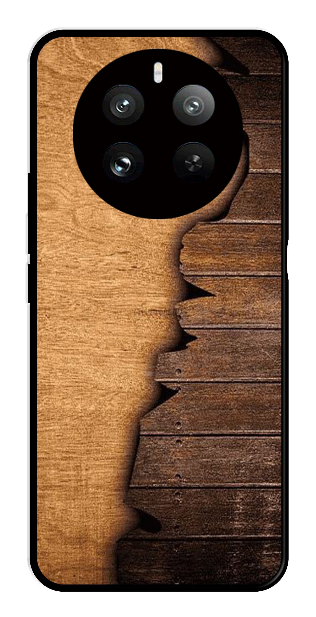 Wooden Design Metal Mobile Case for Realme 12 Pro Plus 5G   (Design No -13)