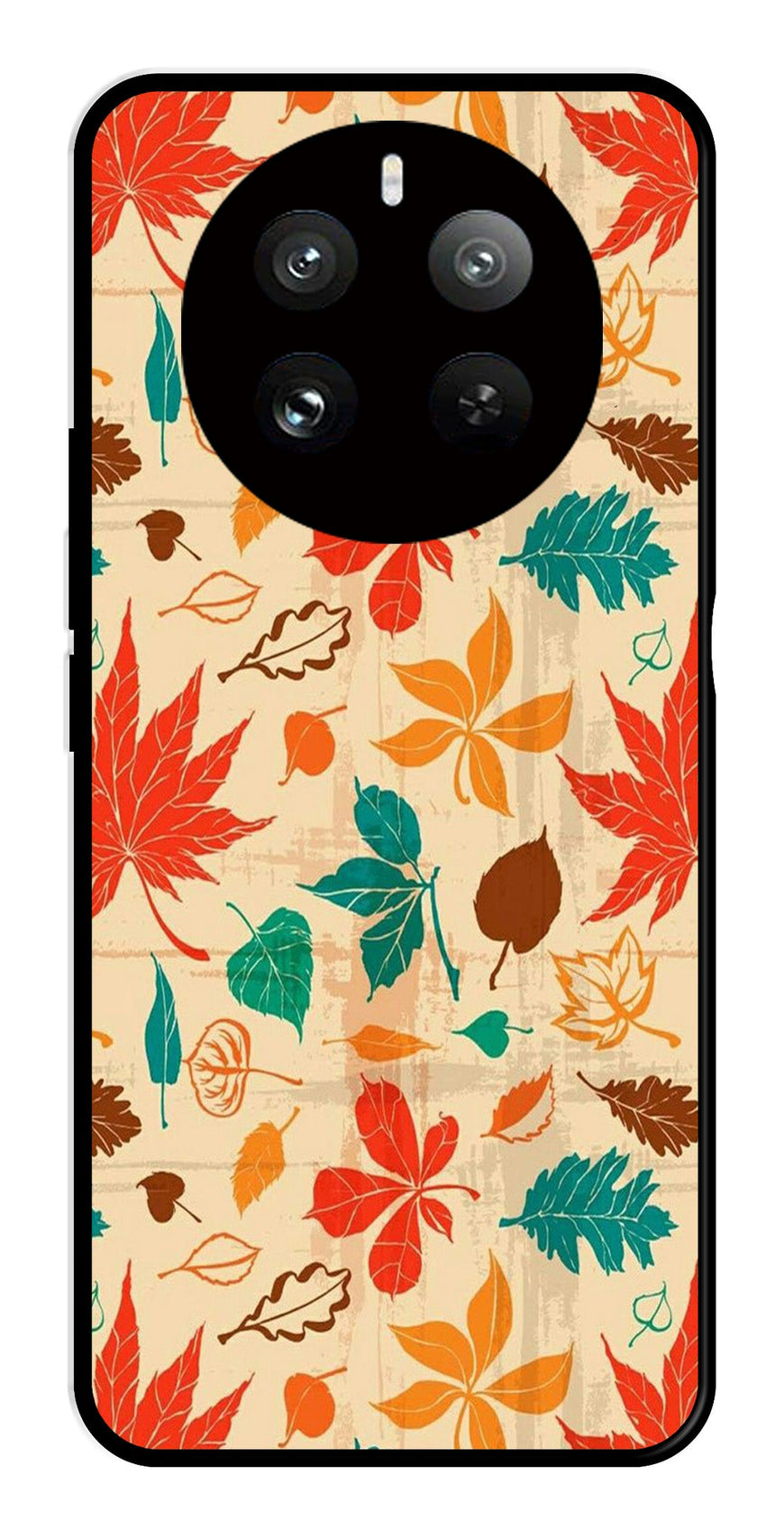 Leafs Design Metal Mobile Case for Realme 12 Pro   (Design No -14)