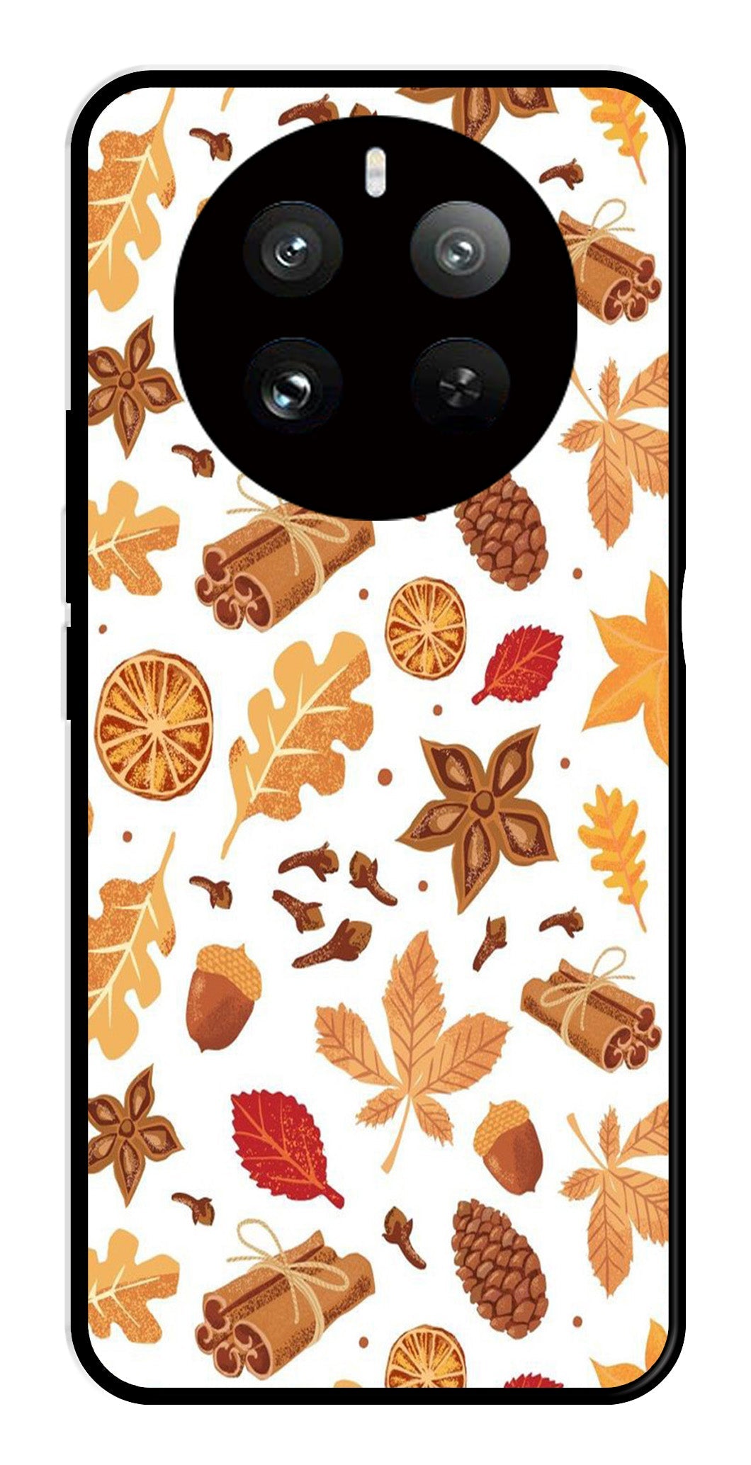 Autumn Leaf Metal Mobile Case for Realme 12 Pro Plus 5G   (Design No -19)