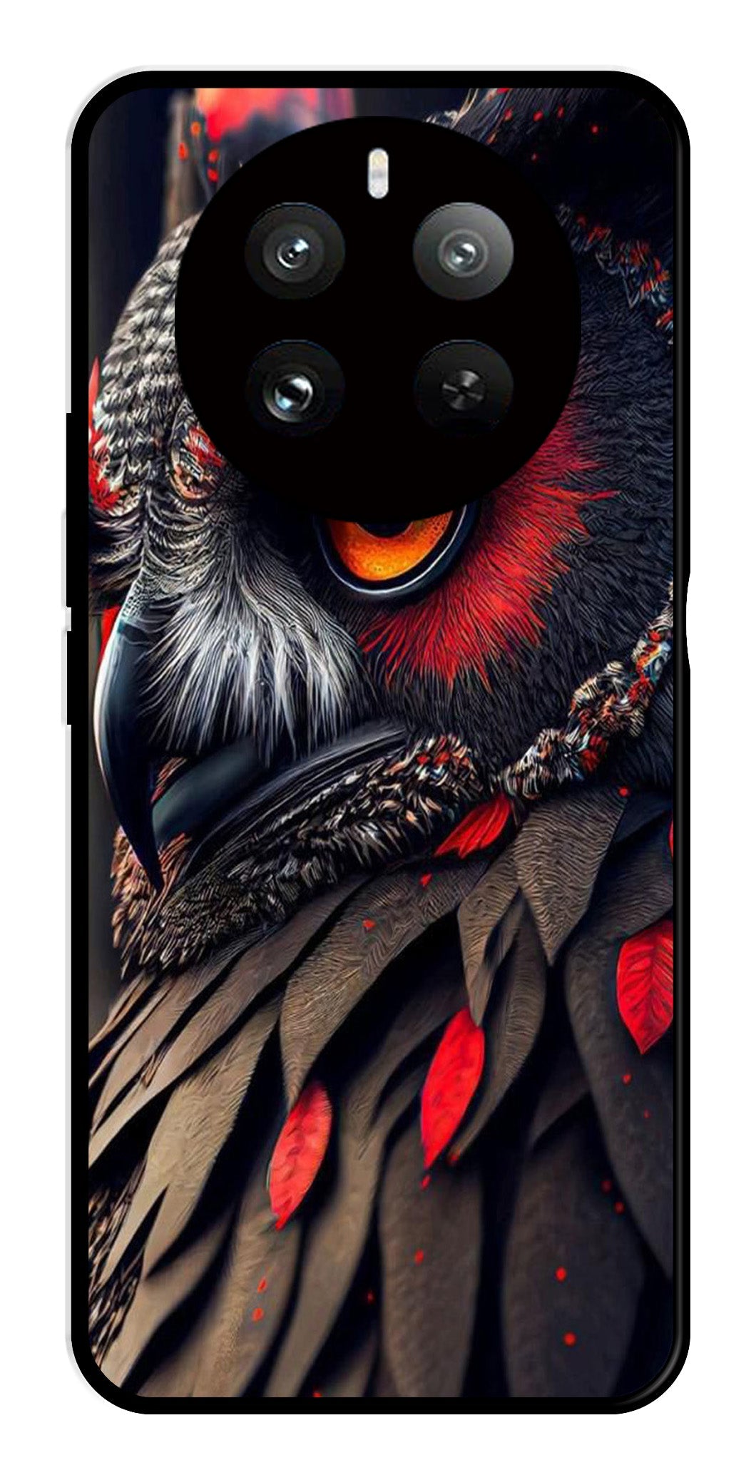 Owl Design Metal Mobile Case for Realme Narzo 70 Pro 5G   (Design No -26)