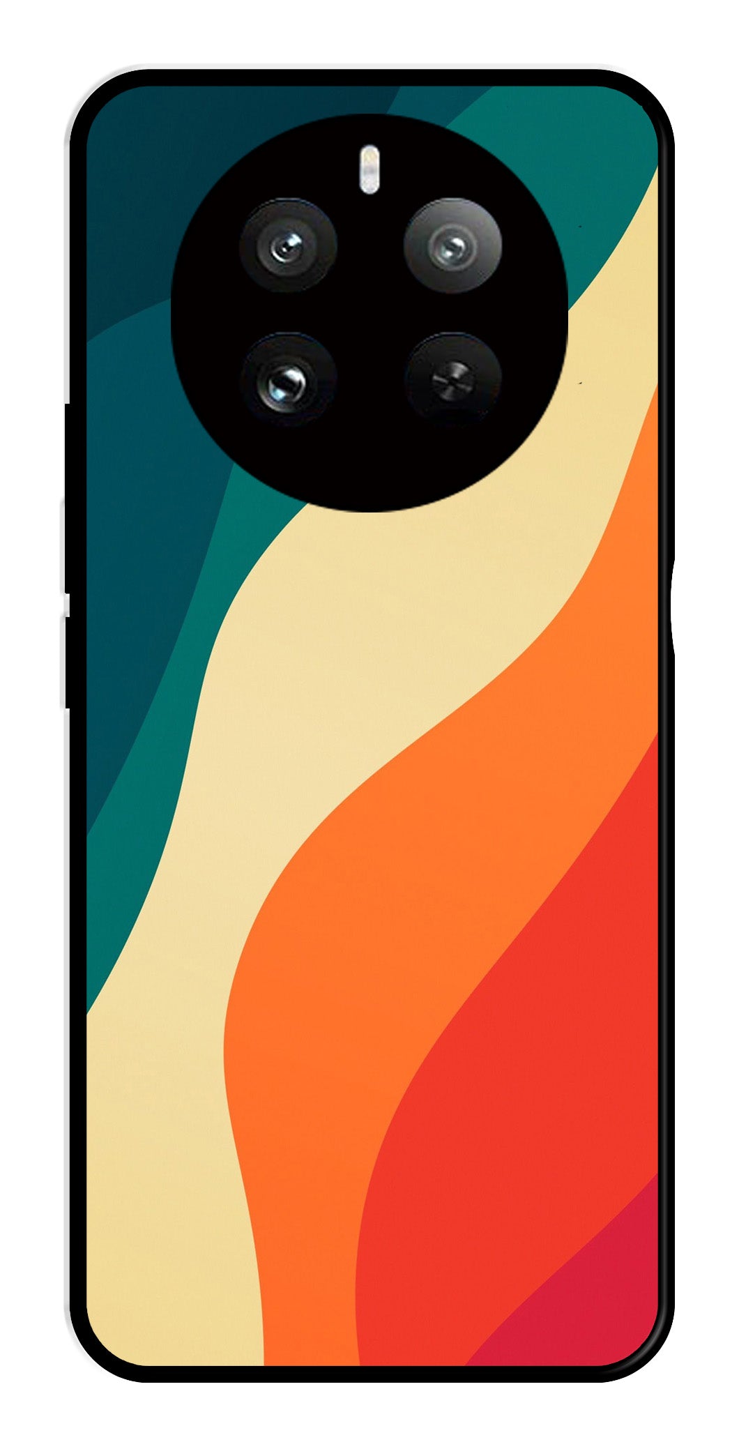 Muted Rainbow Metal Mobile Case for Realme 12 Pro   (Design No -39)