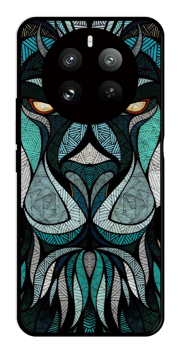 Lion Pattern Metal Mobile Case for Realme 12 Pro Plus 5G   (Design No -40)