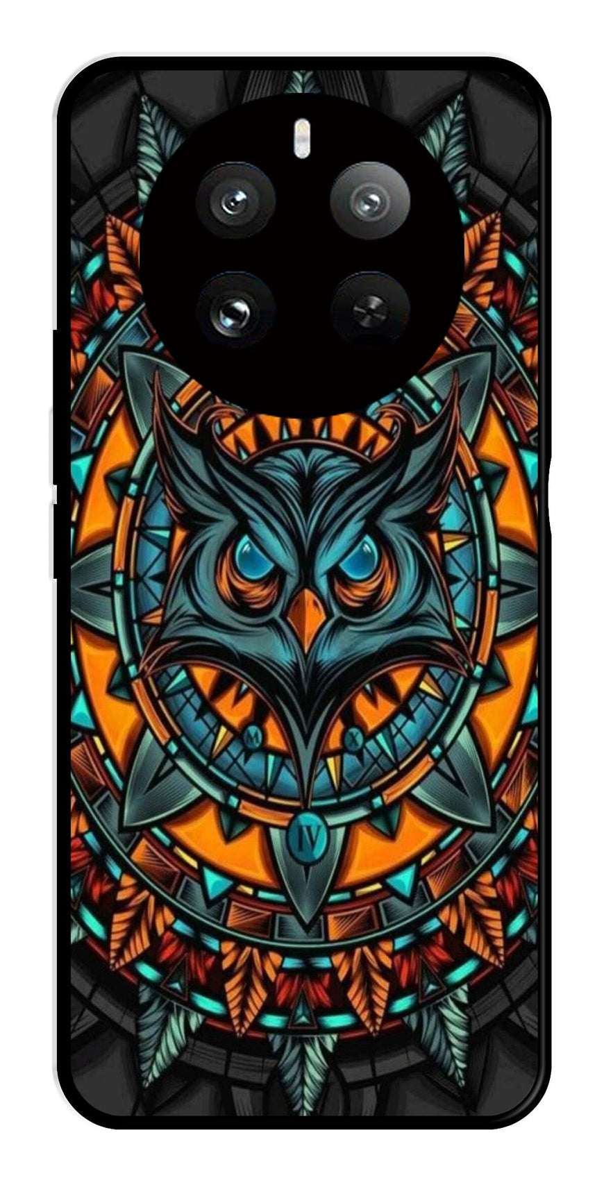 Owl Pattern Metal Mobile Case for Realme P1 Pro 5G   (Design No -42)
