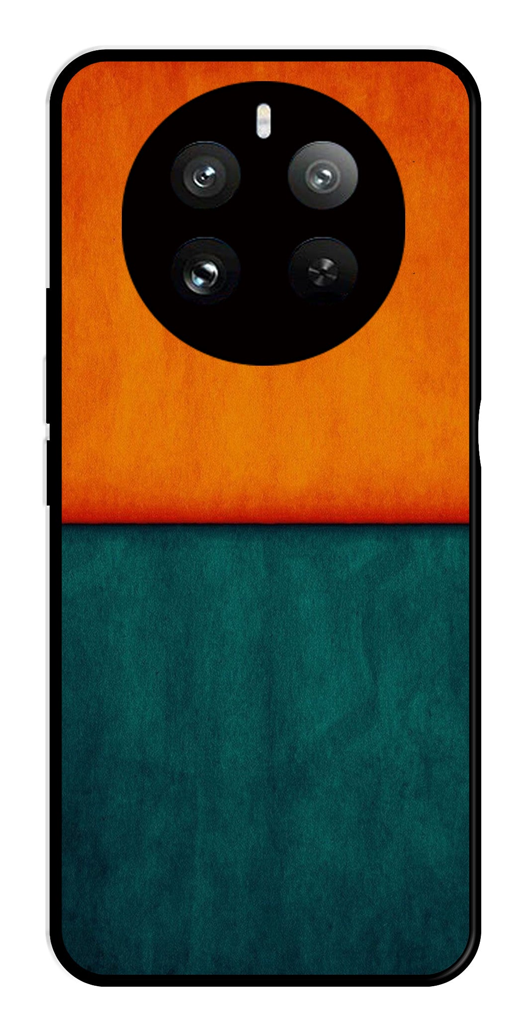 Orange Green Pattern Metal Mobile Case for Realme P1 5G   (Design No -45)
