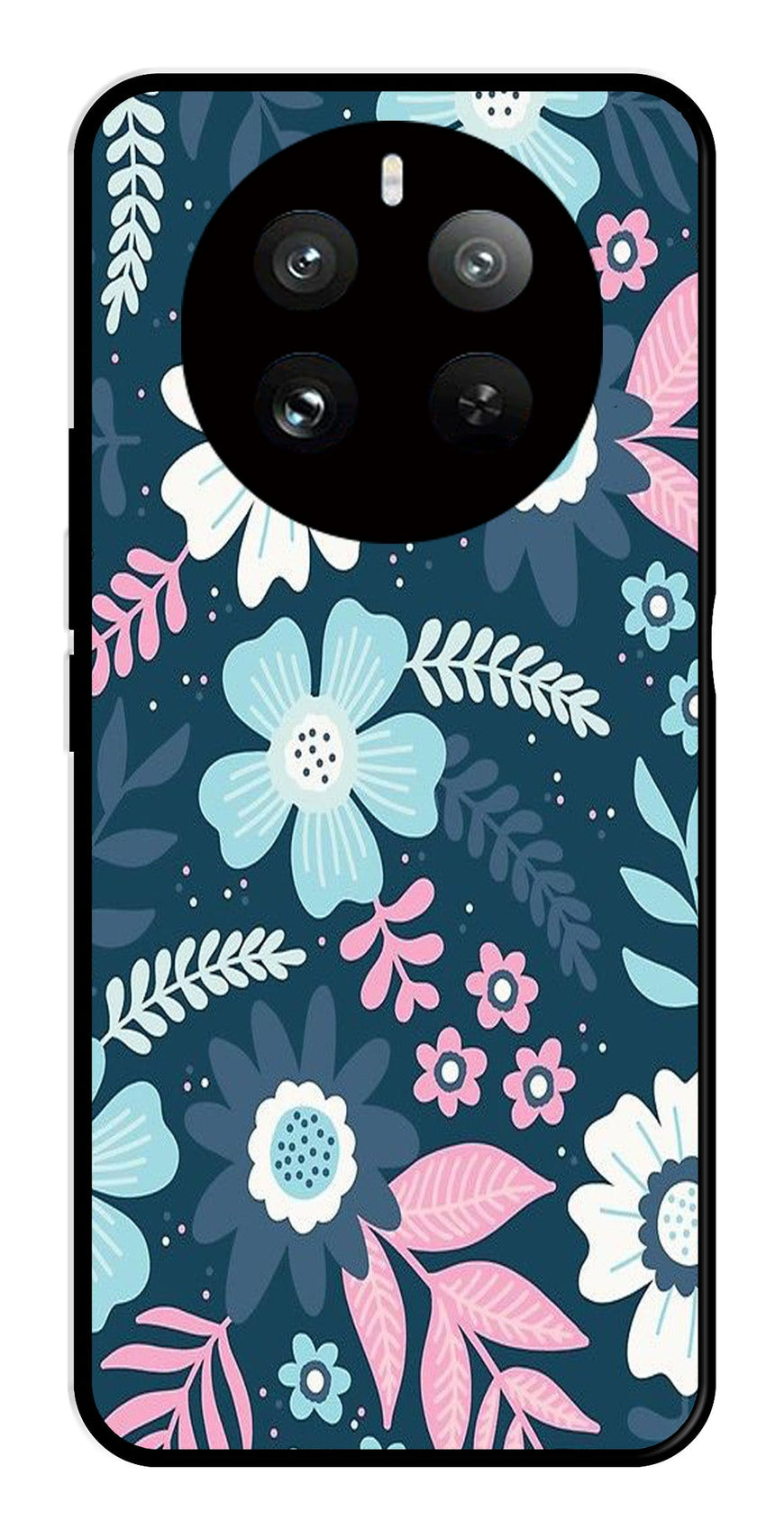 Flower Leaves Design Metal Mobile Case for Realme 12 Pro   (Design No -50)