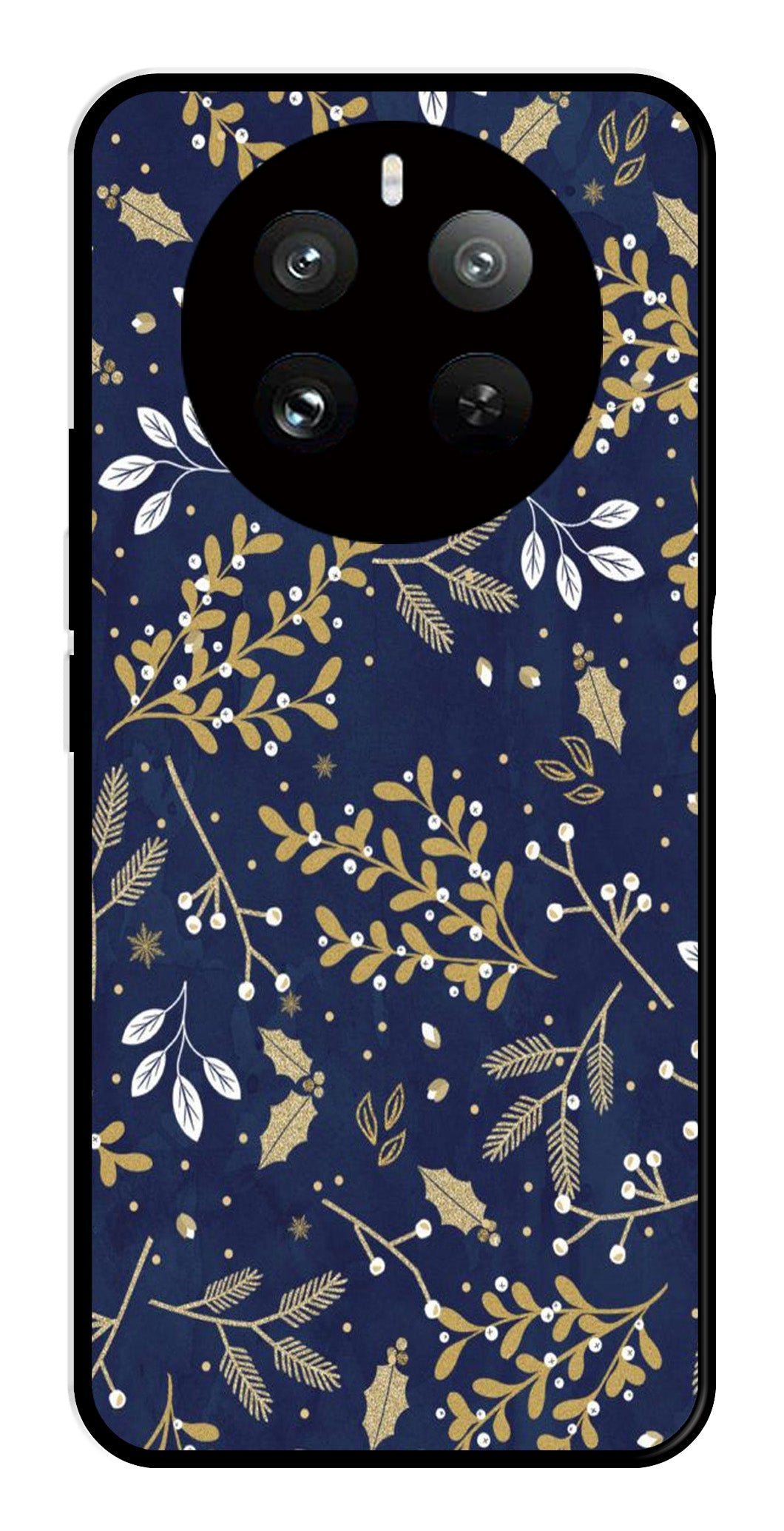 Floral Pattern  Metal Mobile Case for Realme 12 Pro Plus 5G   (Design No -52)