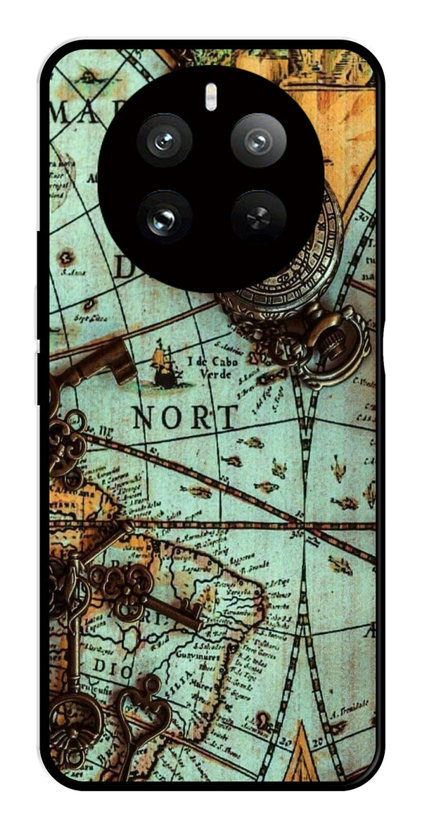 Map Design Metal Mobile Case for Realme Narzo 70 Pro 5G   (Design No -54)