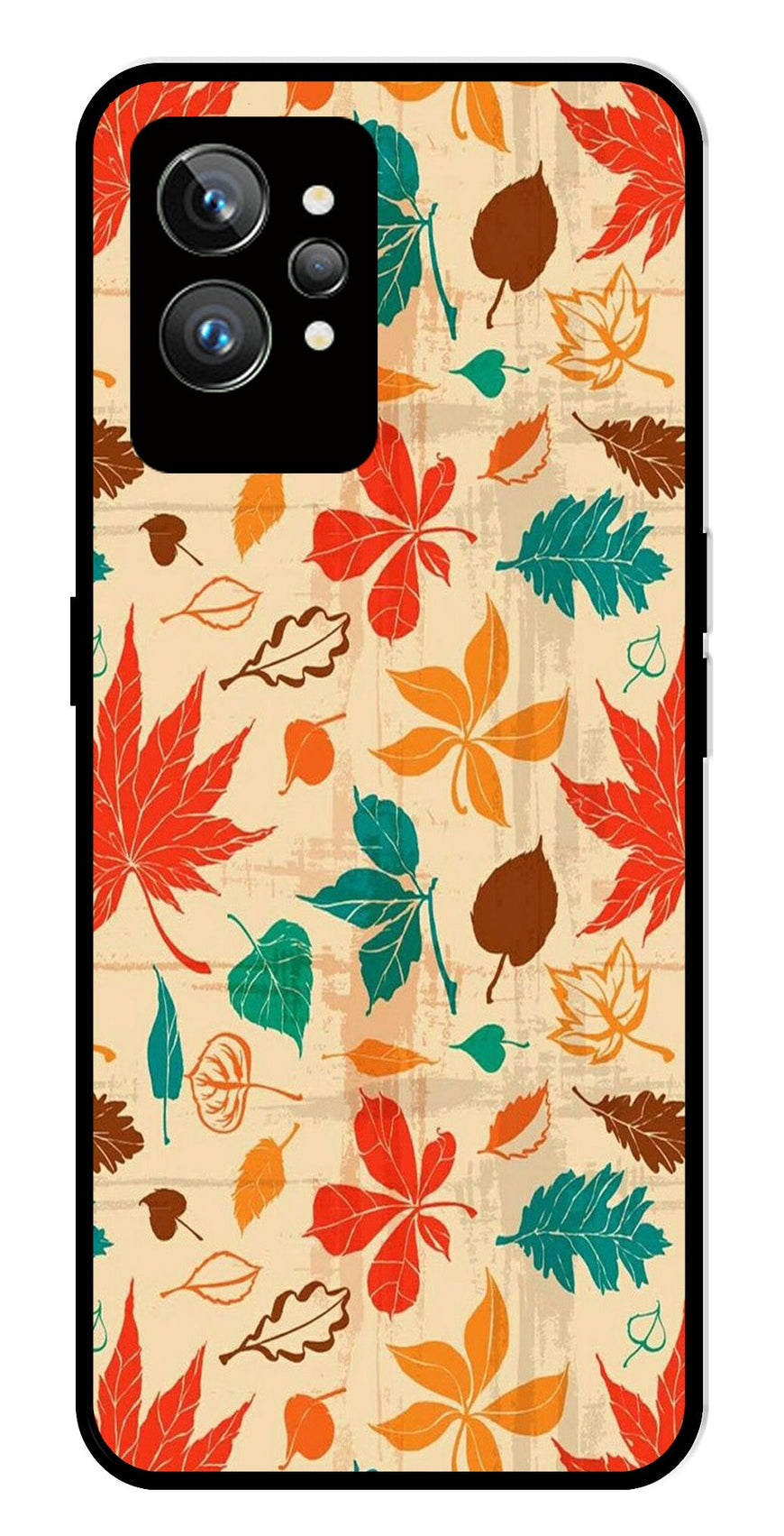 Leafs Design Metal Mobile Case for Realme GT 2 Pro   (Design No -14)