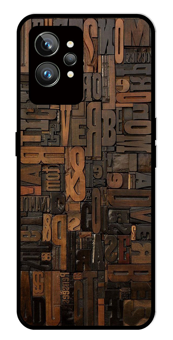 Alphabets Metal Mobile Case for Realme GT 2 Pro   (Design No -32)