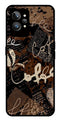 Coffee Pattern Metal Mobile Case for Realme GT 2 Pro   (Design No -37)