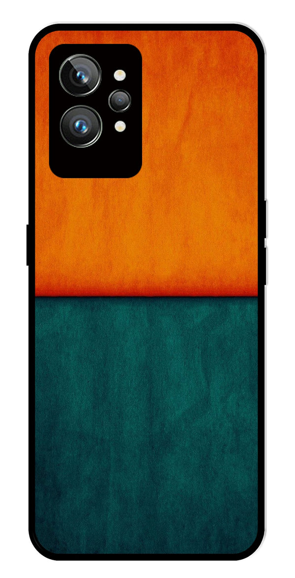 Orange Green Pattern Metal Mobile Case for Realme GT 2 Pro   (Design No -45)