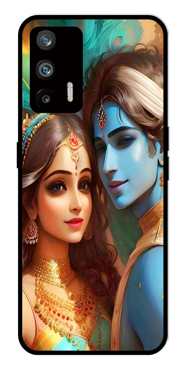 Lord Radha Krishna Metal Mobile Case for Realme Q3 Pro   (Design No -01)