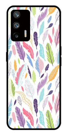 Colorful Feathers Metal Mobile Case for Realme Q3 Pro
