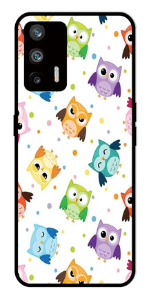 Owls Pattern Metal Mobile Case for Realme Q3 Pro