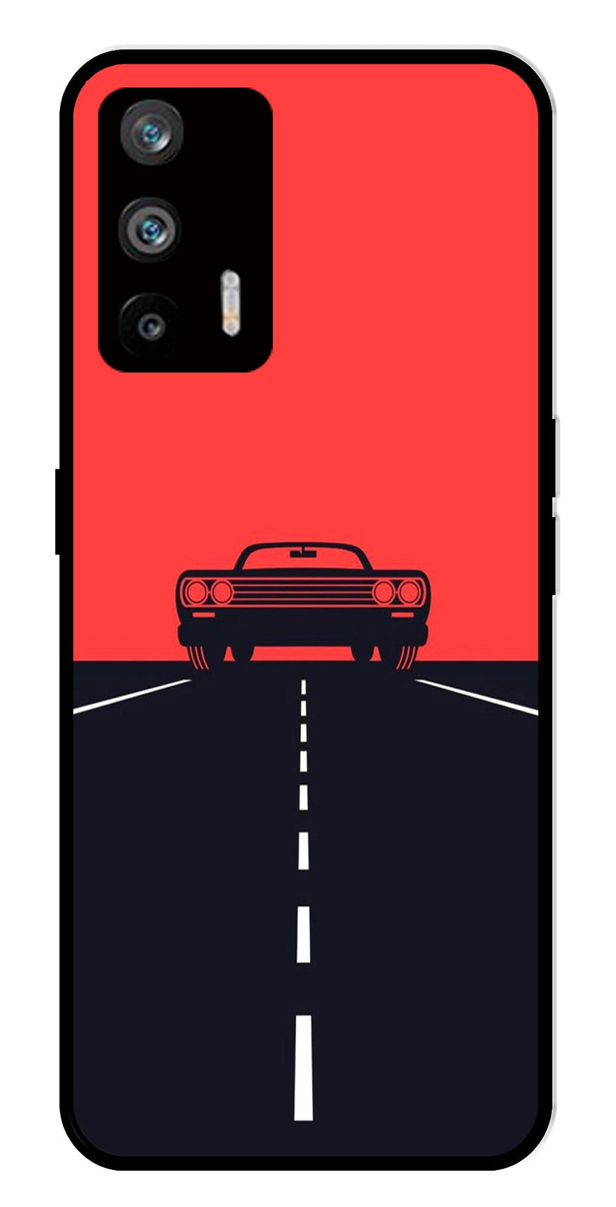 Car Lover Metal Mobile Case for Realme Q3 Pro   (Design No -21)
