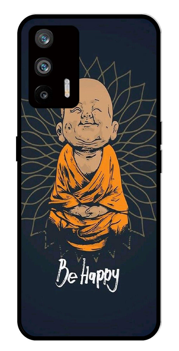 Be Happy Metal Mobile Case for Realme Q3 Pro   (Design No -27)