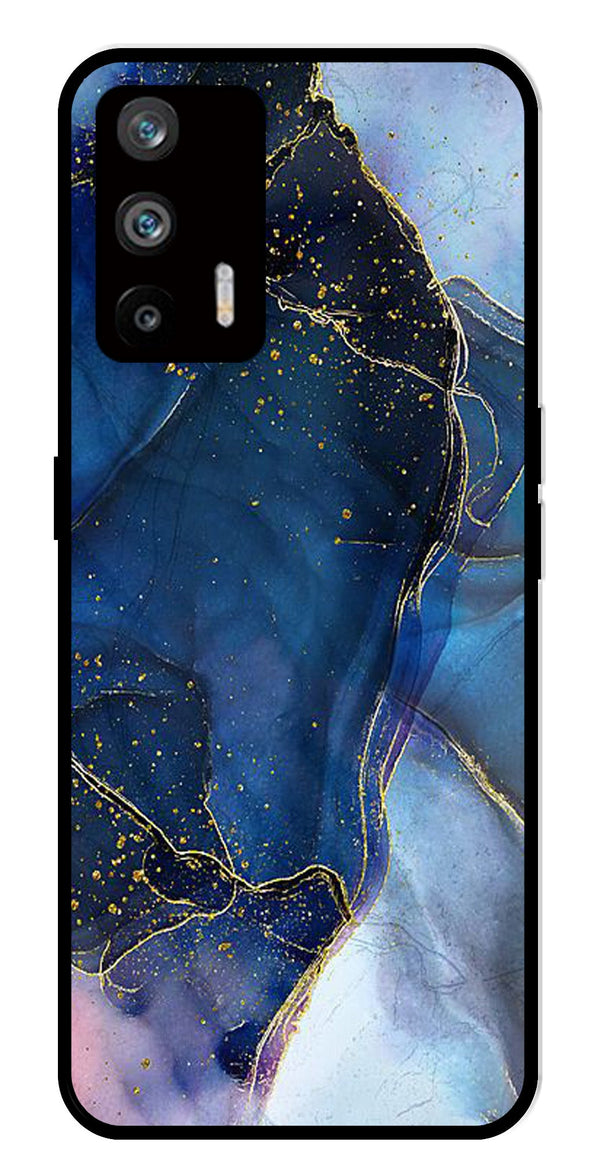 Blue Marble Metal Mobile Case for Realme Q3 Pro   (Design No -34)