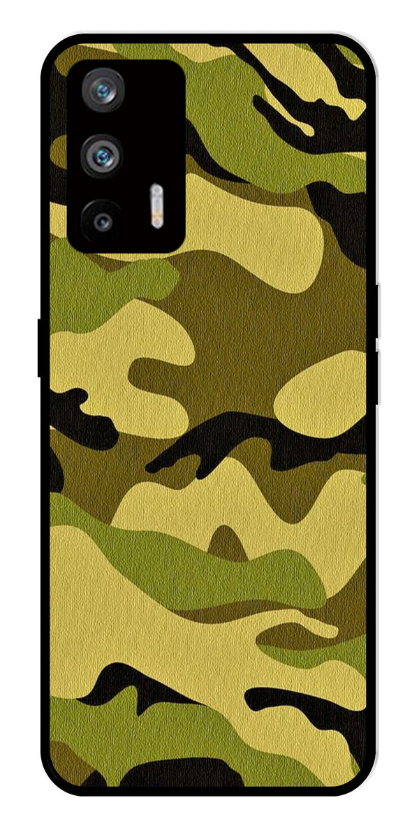 Army Pattern Metal Mobile Case for Realme Q3 Pro   (Design No -35)