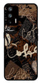 Coffee Pattern Metal Mobile Case for Realme Q3 Pro   (Design No -37)