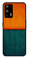 Orange Green Pattern Metal Mobile Case for Realme Q3 Pro   (Design No -45)