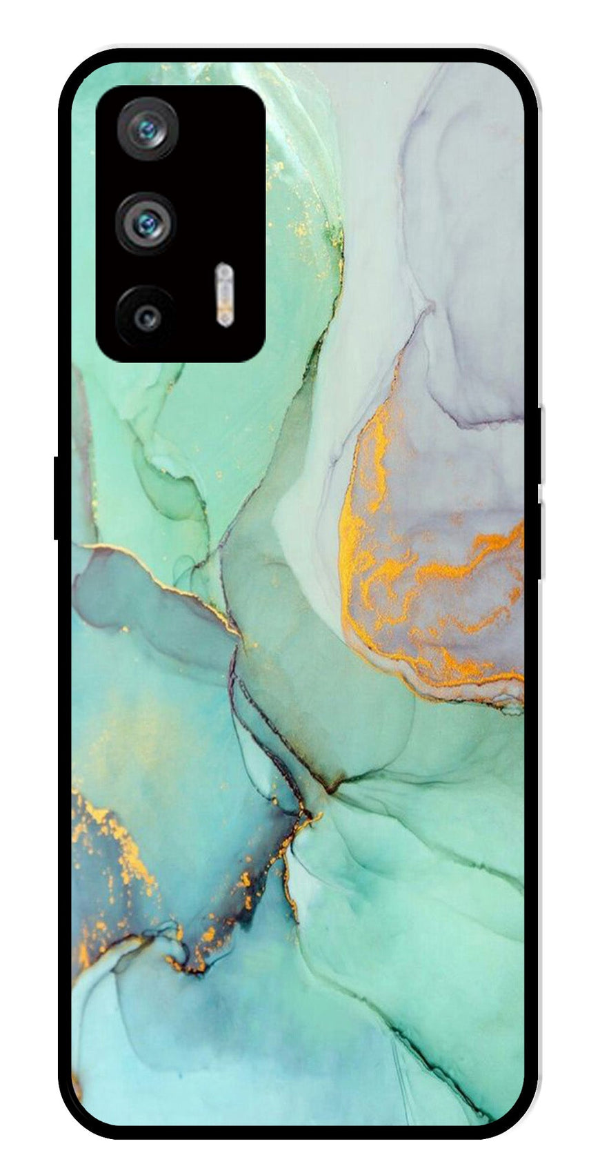 Marble Design Metal Mobile Case for Realme Q3 Pro   (Design No -46)