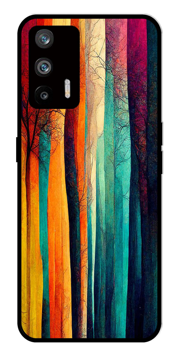 Modern Art Colorful Metal Mobile Case for Realme Q3 Pro   (Design No -47)