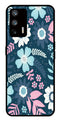 Flower Leaves Design Metal Mobile Case for Realme Q3 Pro   (Design No -50)