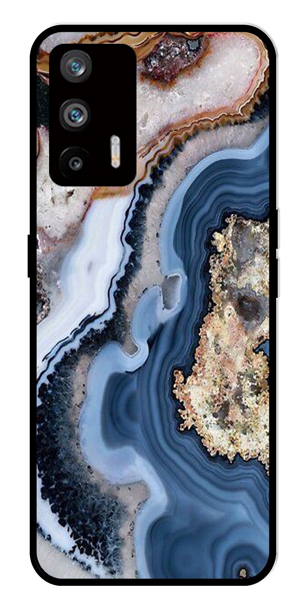 Marble Design Metal Mobile Case for Realme Q3 Pro   (Design No -53)