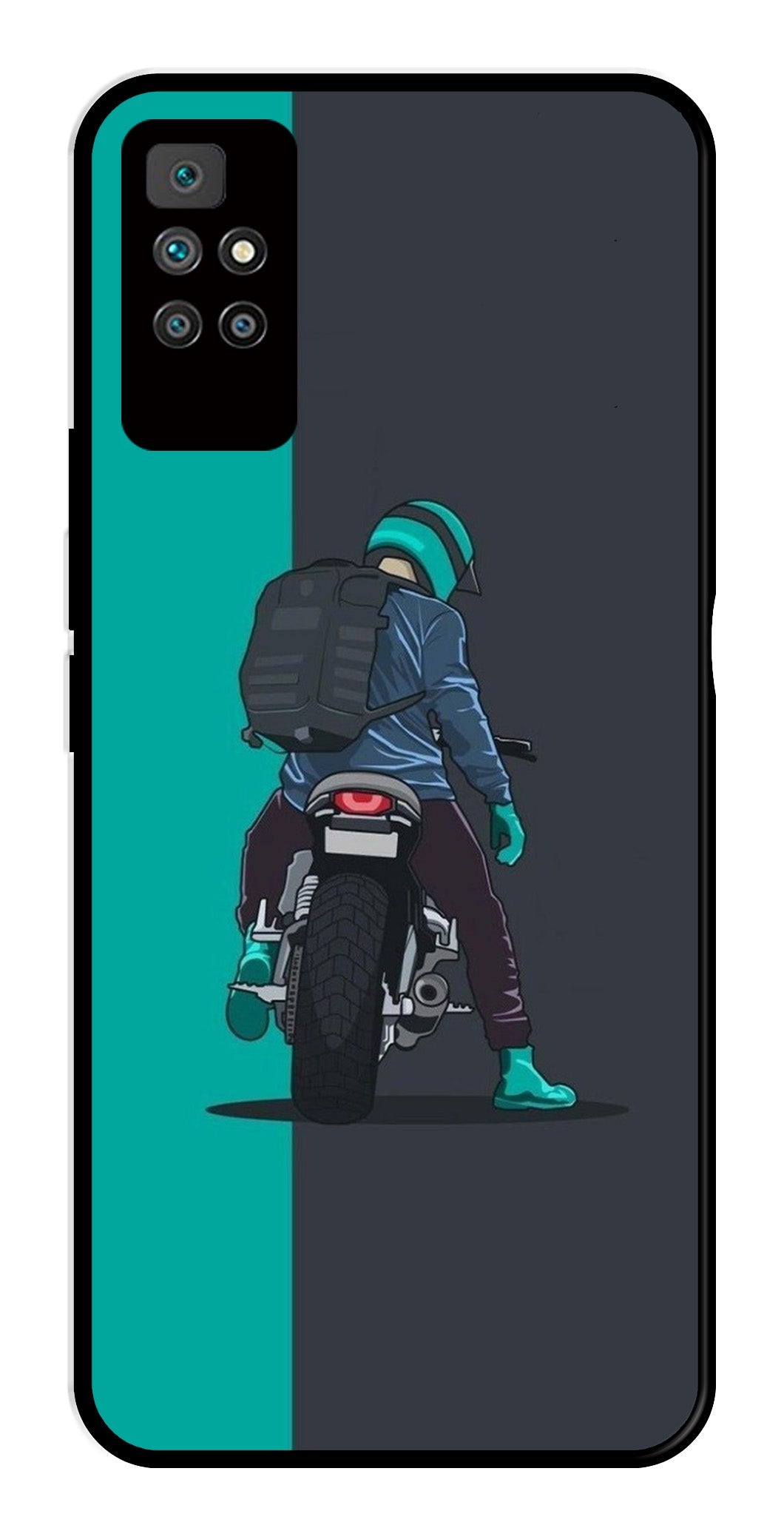 Bike Lover Metal Mobile Case for Redmi 10 Prime   (Design No -05)