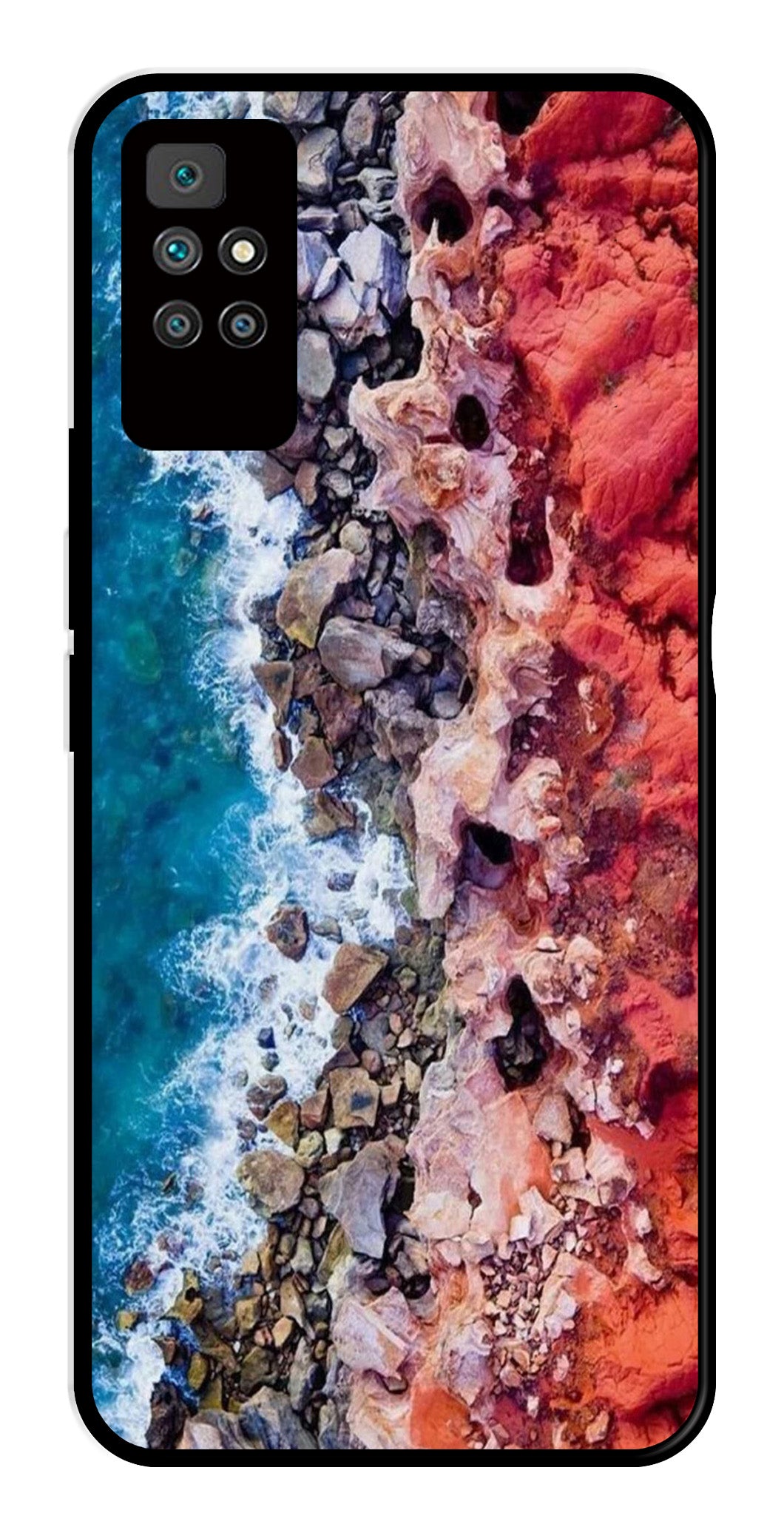 Sea Shore Metal Mobile Case for Redmi 10 Prime   (Design No -18)