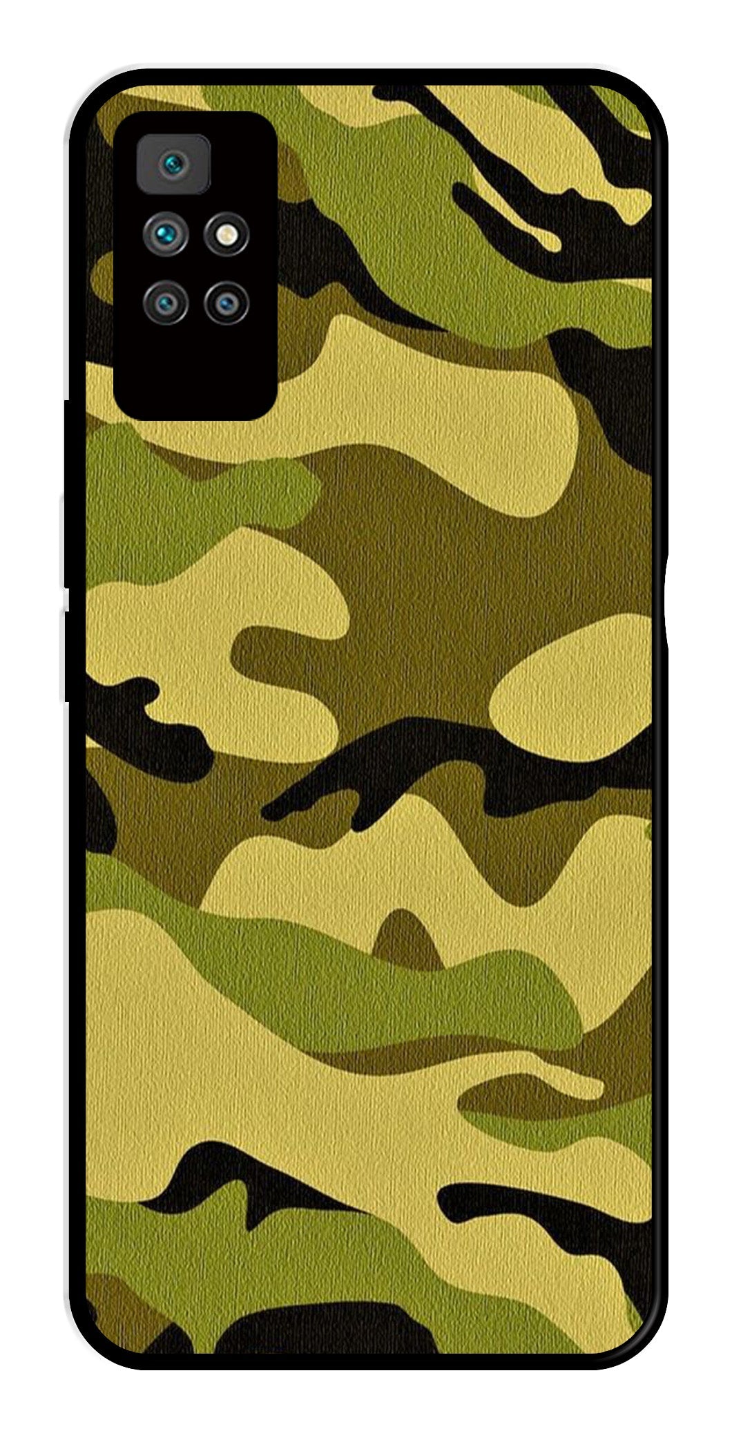 Army Pattern Metal Mobile Case for Redmi 10 Prime   (Design No -35)