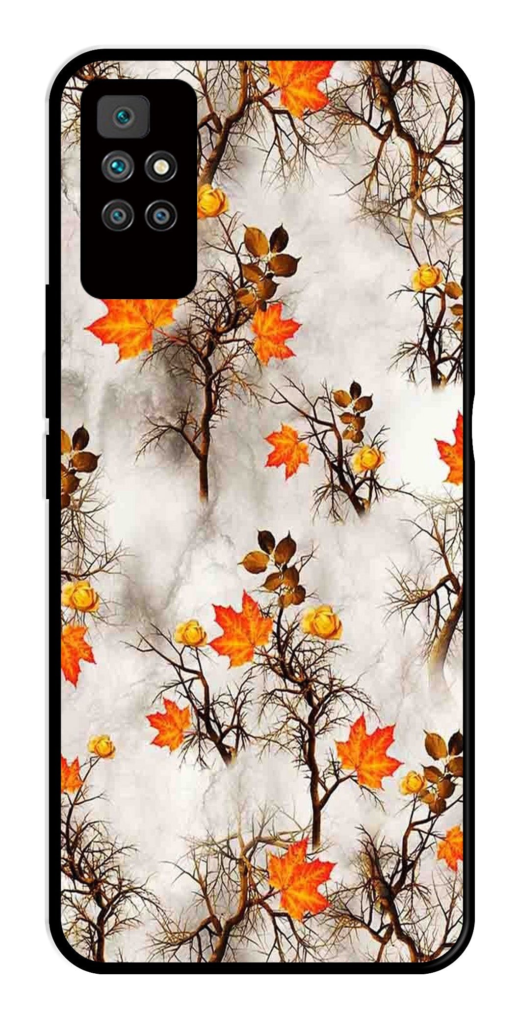 Autumn leaves Metal Mobile Case for Redmi 10 Prime   (Design No -55)