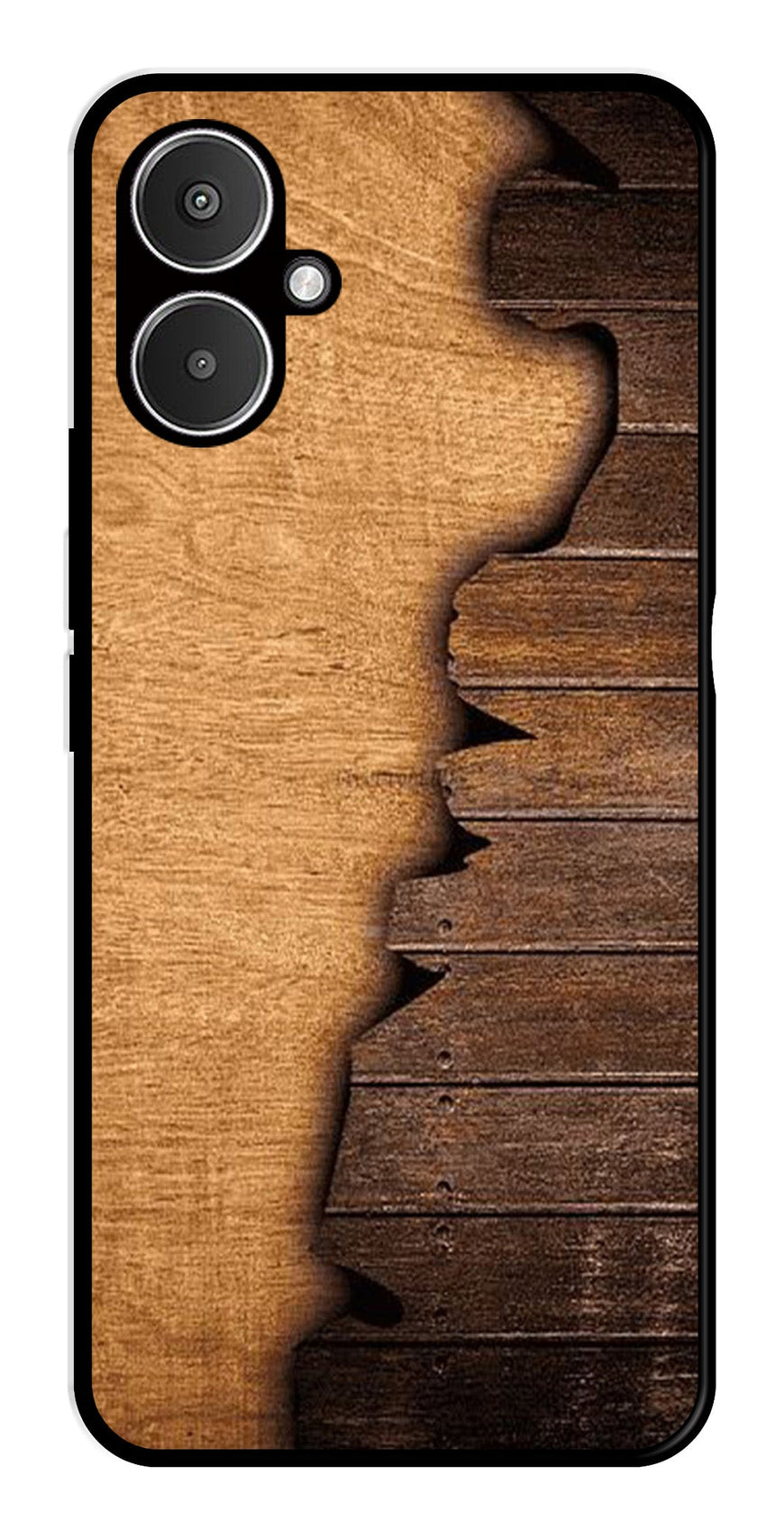 Wooden Design Metal Mobile Case for Redmi 13C 5G   (Design No -13)